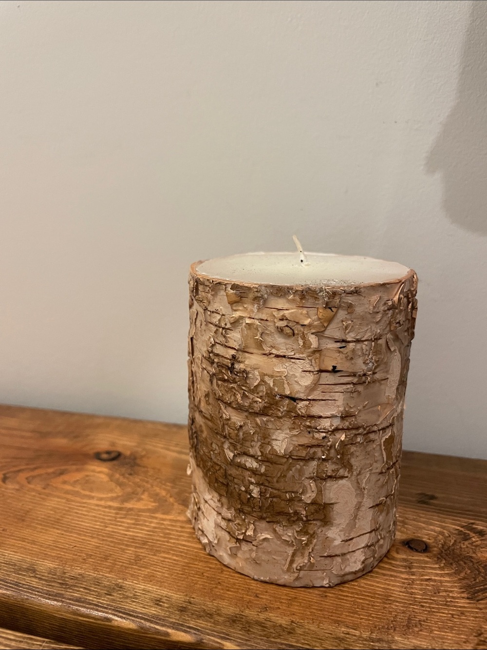 NEW Natural Birch Bark Pillar Candle